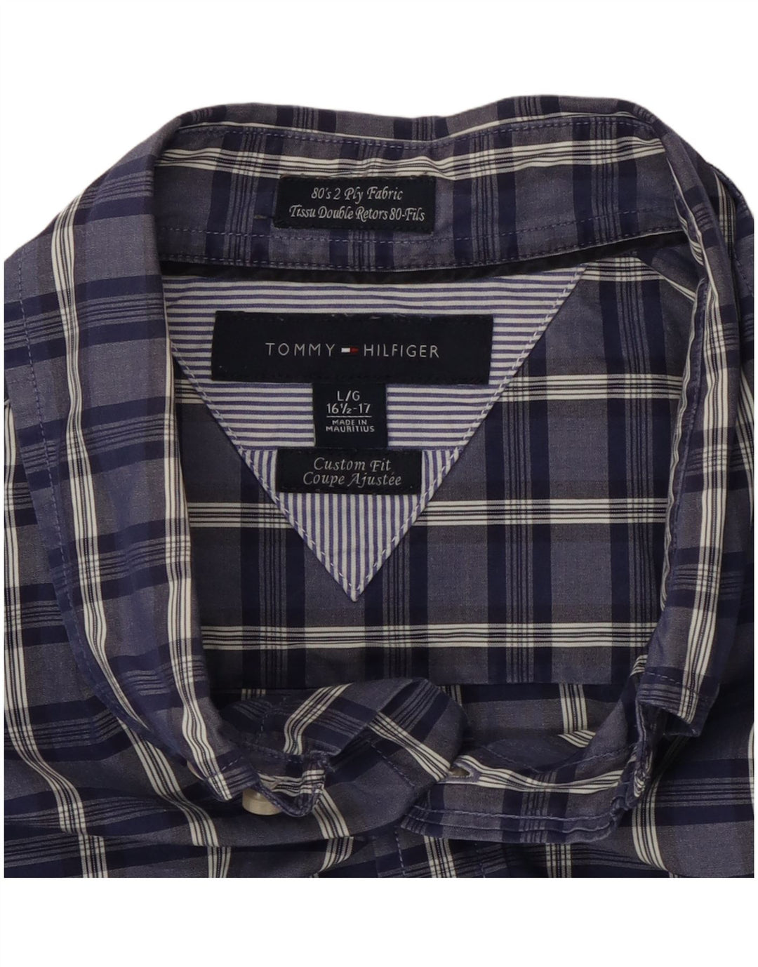 TOMMY HILFIGER muška košulja prilagođenog kroja veličine 16 1/2 veliki plavi karirani