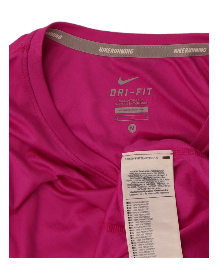 Nike Ženska Dri Fit majica dugih rukava UK 14 Srednje ružičasti poliester