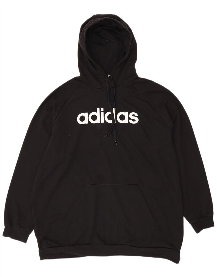 ADIDAS Ženska majica s kapuljačom s kapuljačom UK 24/26 2XL crni pamuk