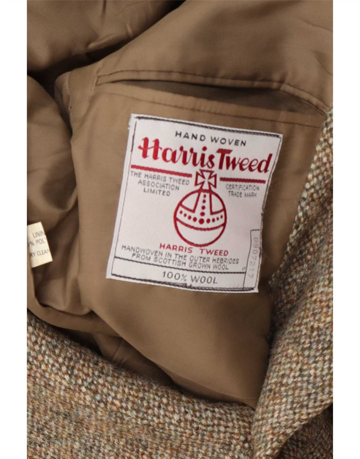 Harris Tweed muški sako sa 2 gumba UK 36 Mala kaki vuna