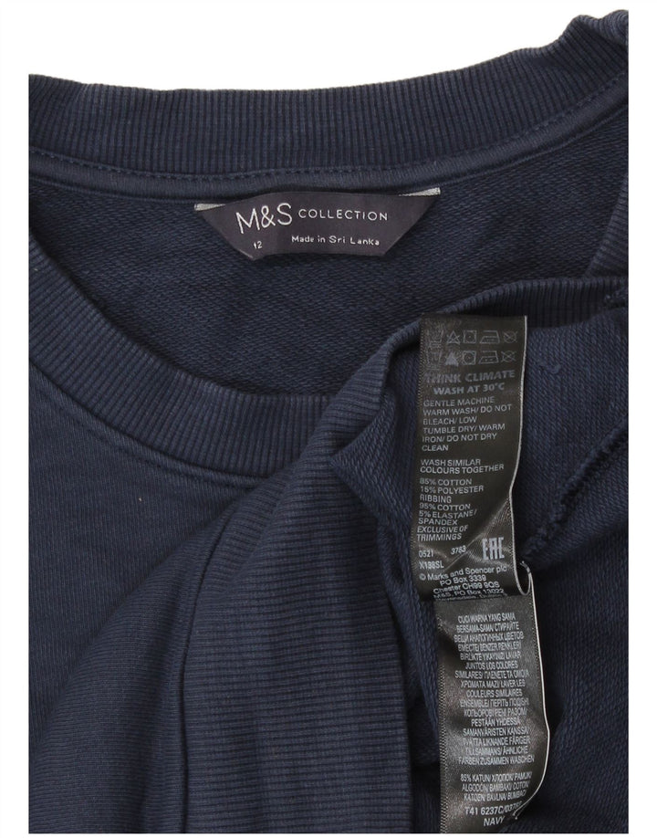 Marks & Spencer Ženska majica s kratkim rukavima UK 12 Srednje tamnoplavi pamuk