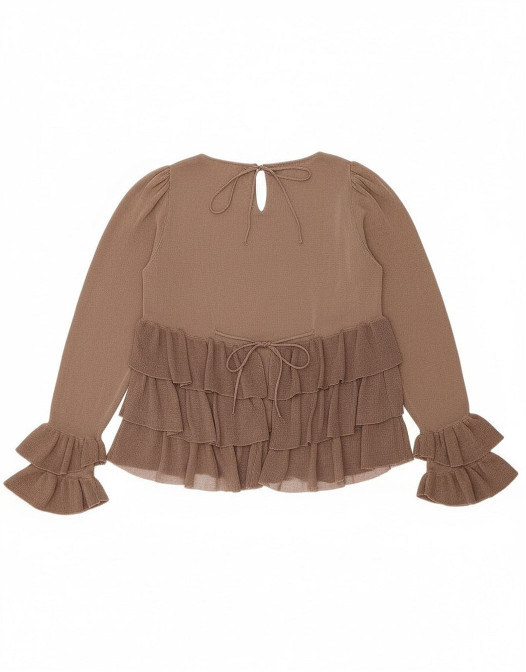 Zara ženska prevelika bluza dugih rukava UK 10 Small Brown Colourblock