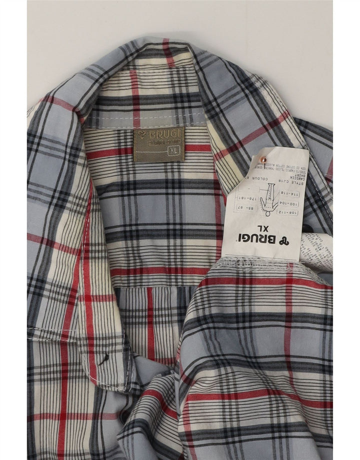 BRUGI muška majica kratkih rukava XL plavi pamuk od ginghama