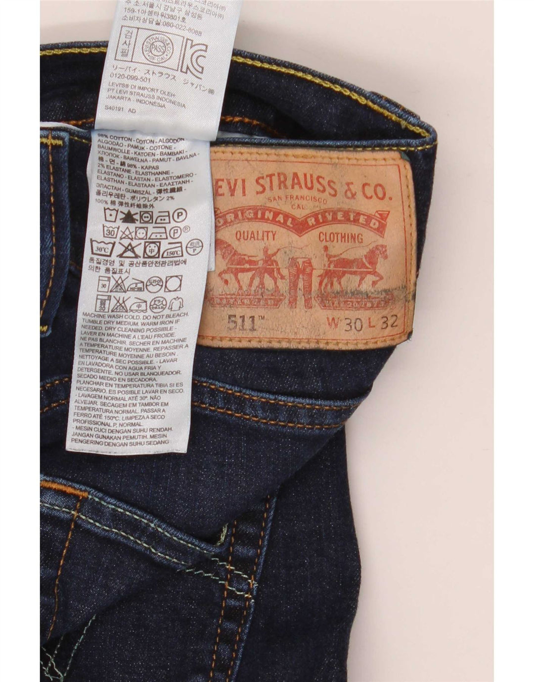Levi's muške 511 uske traperice W30 L32 tamnoplavi pamuk