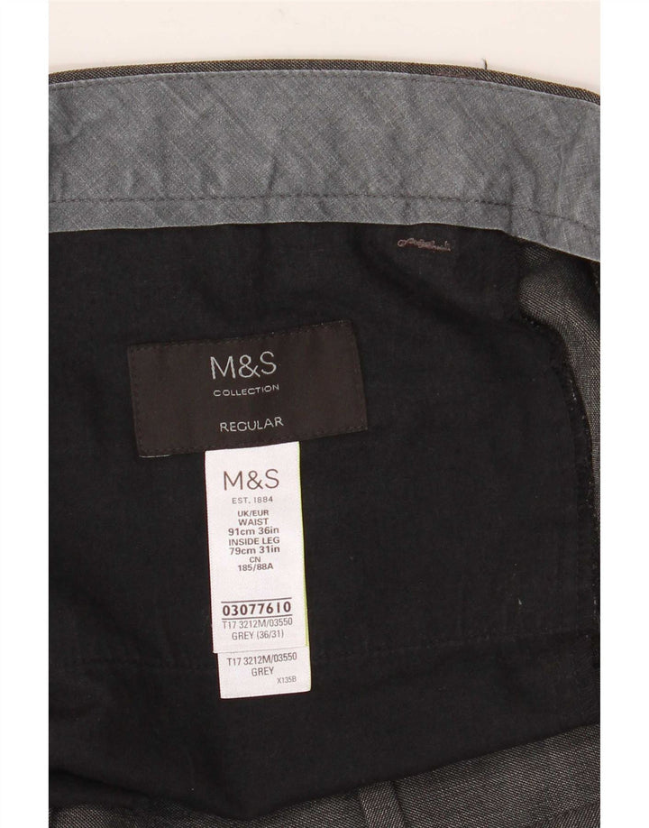 Marks & Spencer muške sužene hlače za klasično odijelo W36 L31 sivi poliester