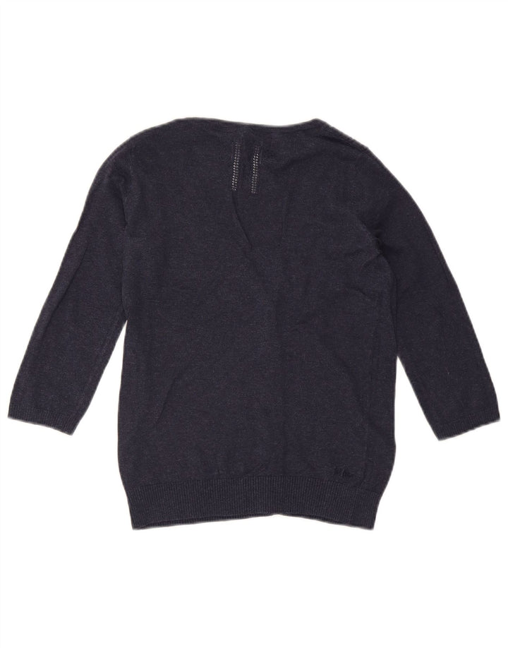 FAT FACE Ženski džemper s 3/4 rukavima UK 8 Mali tamnoplavi pamuk