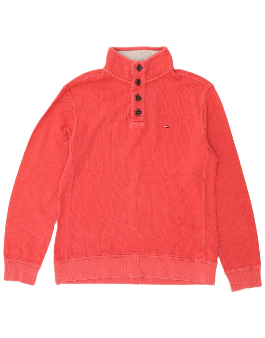 Tommy Hilfiger muška majica s dugmadima i izrezom, veliki crveni pamuk