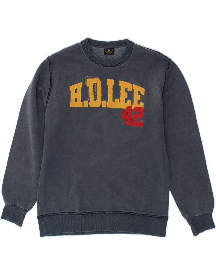 LEE Boys Graphic Sweatshirt Jumper 11-12 Years Medium  Navy Blue Cotton Vintage Lee and Second-Hand Lee from Messina Hembry 