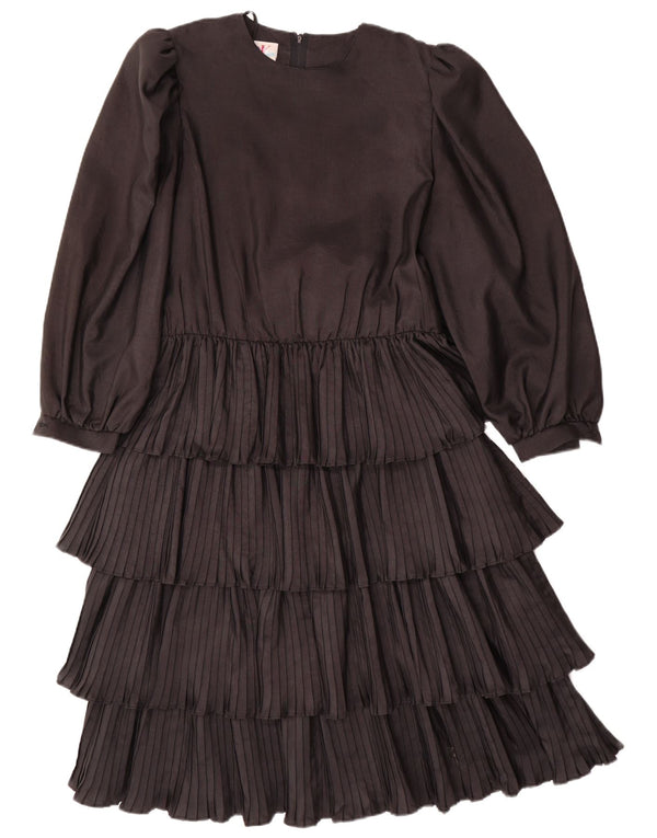 VINTAGE ženska haljina dugih rukava u više slojeva EU 36 mala crna poliester