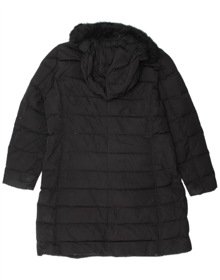 MASSIMO DUTTI Womens Hooded Padded Coat UK 18 XL Black Polyester