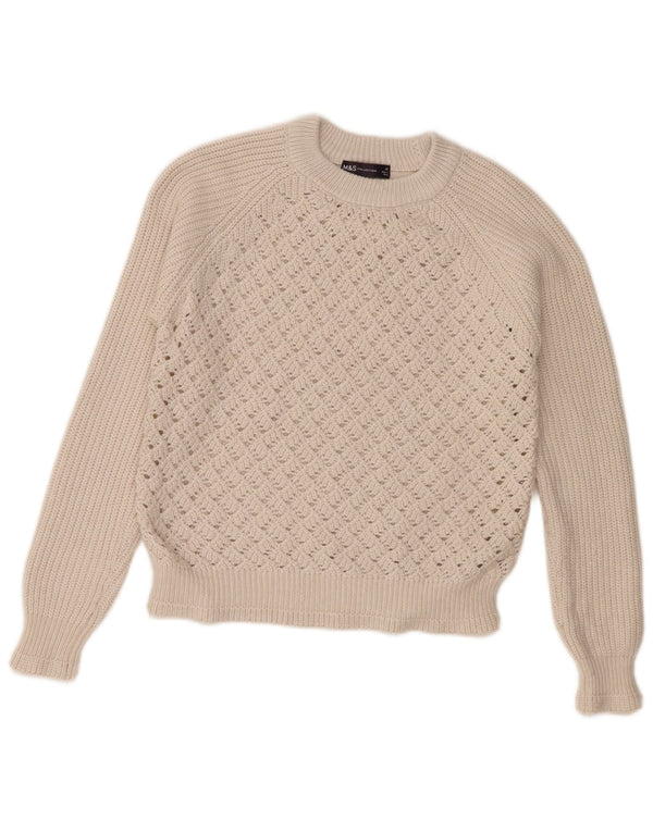 Marks & Spencer ženski džemper s okruglim izrezom UK 6 XS Off White
