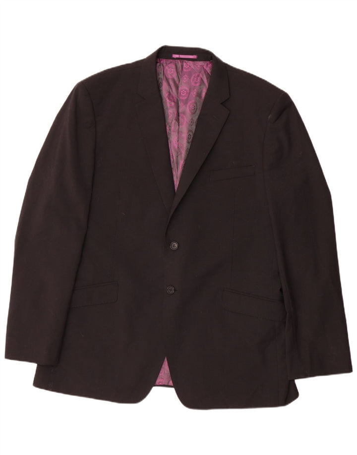 Ted Baker Duga muška jakna s 2 gumba Regular Fit Blazer jakna UK 44 2XL Crna vunena