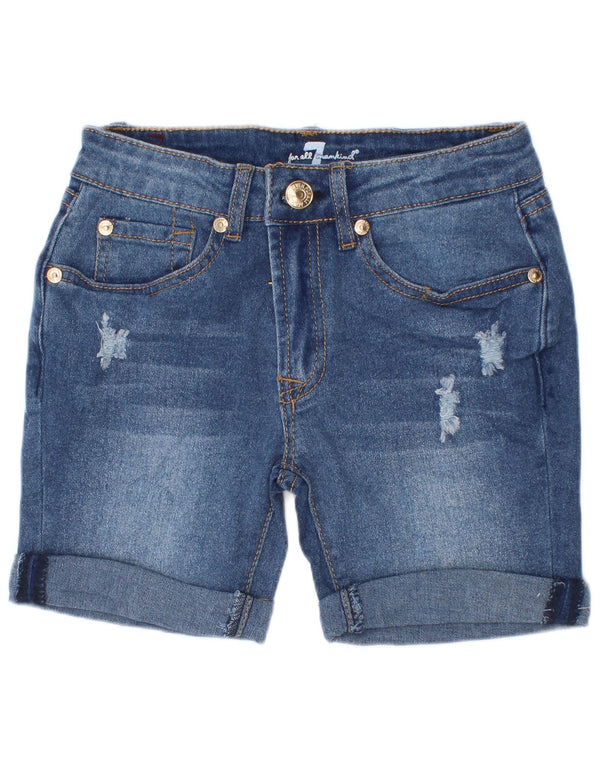 7 For All Mankind Boys Distressed Denim kratke hlače 9-10 godina W22 plavi pamuk