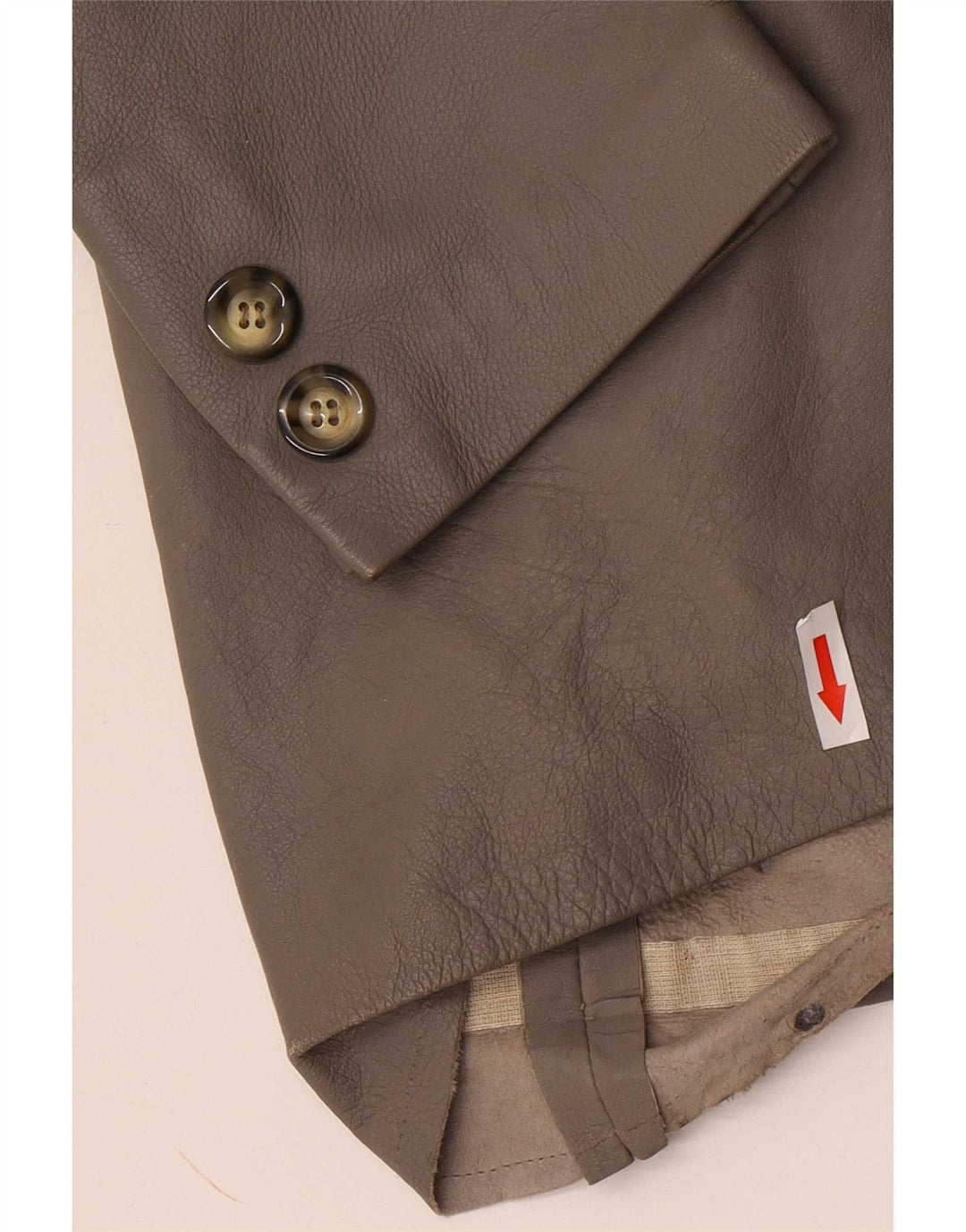 Vintage ženska kožna jakna s 1 gumbom IT 48 XL siva