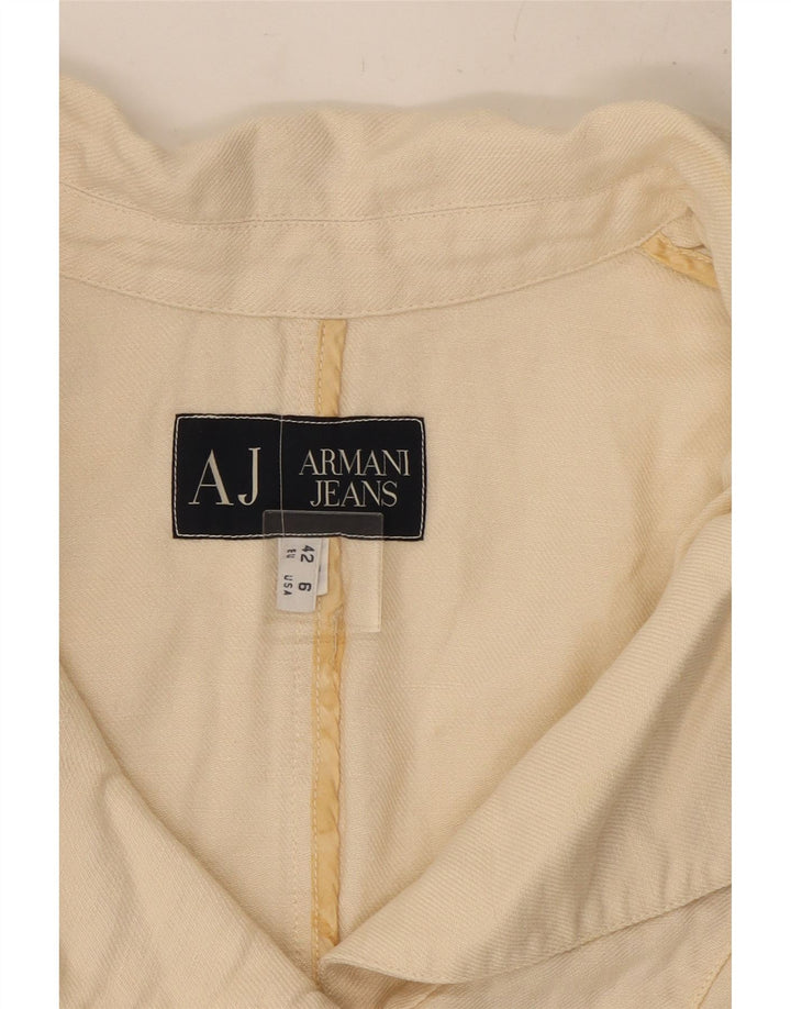 ARMANI JEANS Ženska skraćena jakna sa 3 gumba US 6 srednje bijele boje