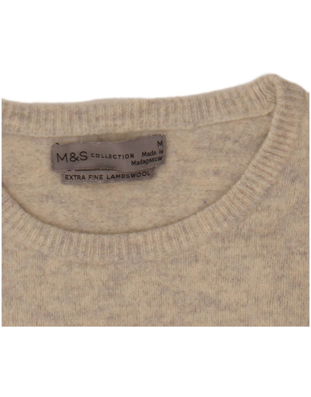 Marks & Spencer ženski džemper s okruglim izrezom UK 14 srednje sivo s pjegama