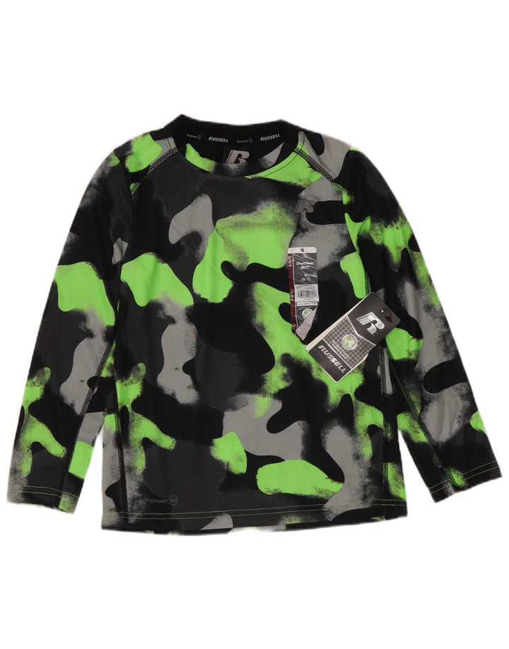 Russell atletska majica za dječake Dri-Power s dugim rukavima 6-7 godina, mala crna