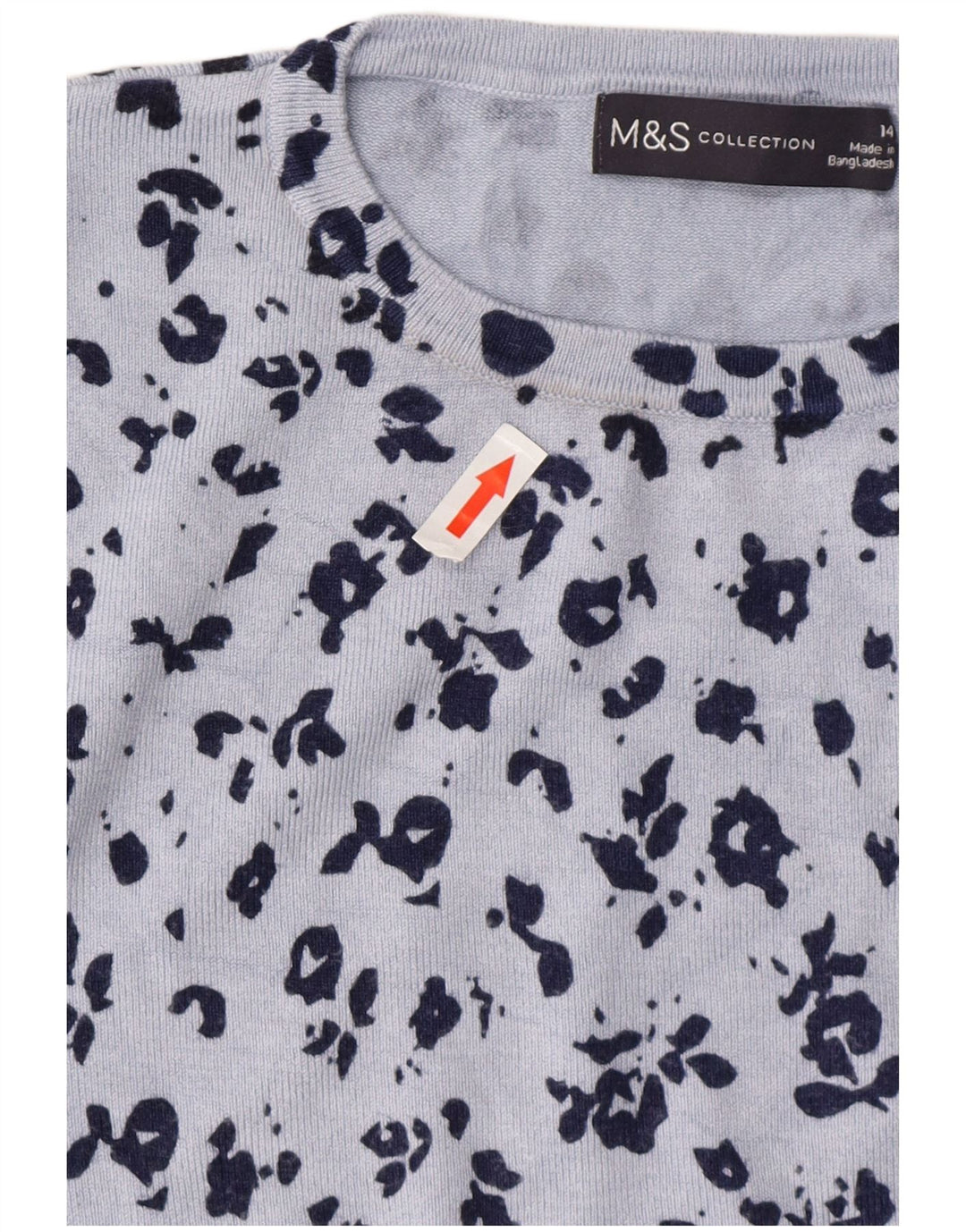 MARKS & SPENCER Womens Crew Neck Jumper Sweater UK 14 Large Blue