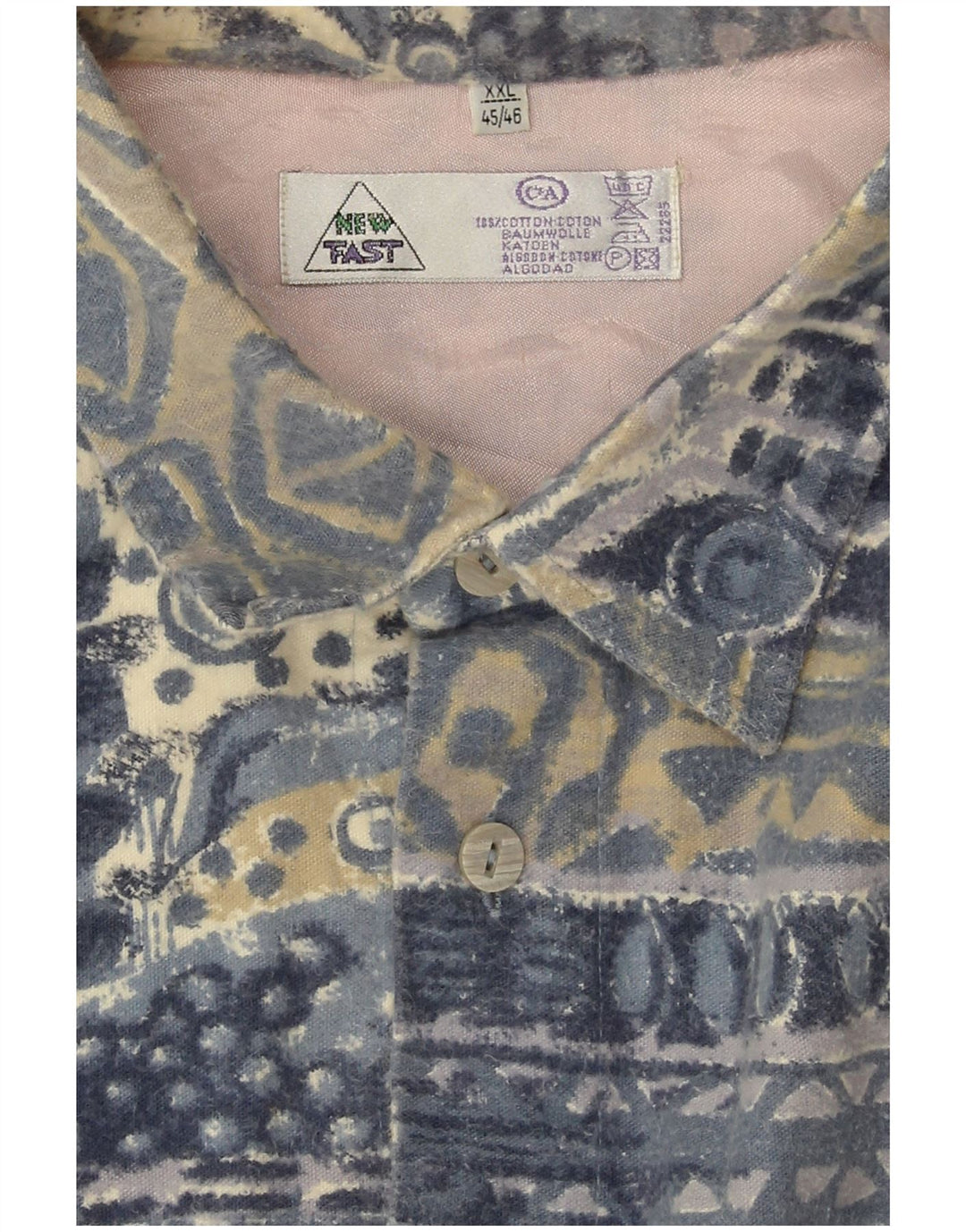 C & A muška košulja od flanela 2XL plavi geometrijski pamuk