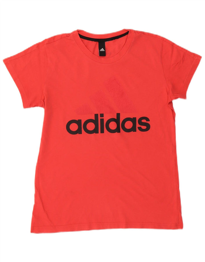 ADIDAS Ženska grafička majica kratkih rukava UK 14 Srednje crvena