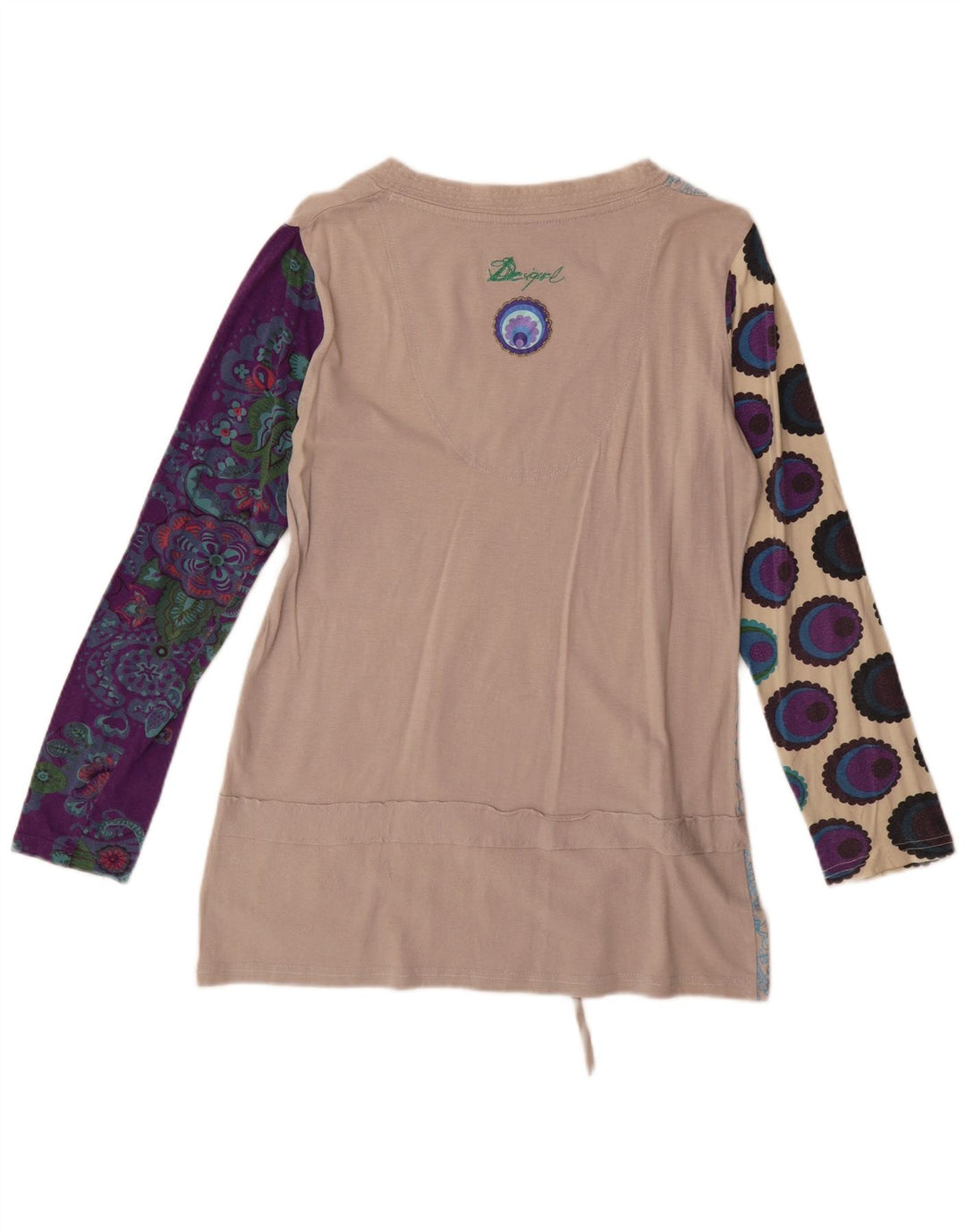 Desigual ženska top tunika s apstraktnim uzorkom UK 18 XL, bež pamuk