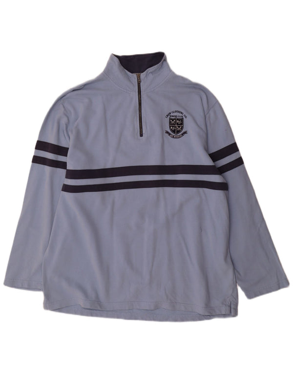 Crew Clothing Muška majica s izrezom s patentnim zatvaračem 2XL plavi pamuk