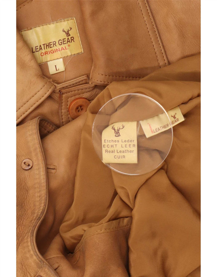 Vintage muška kožna jakna UK 40 Large Beige