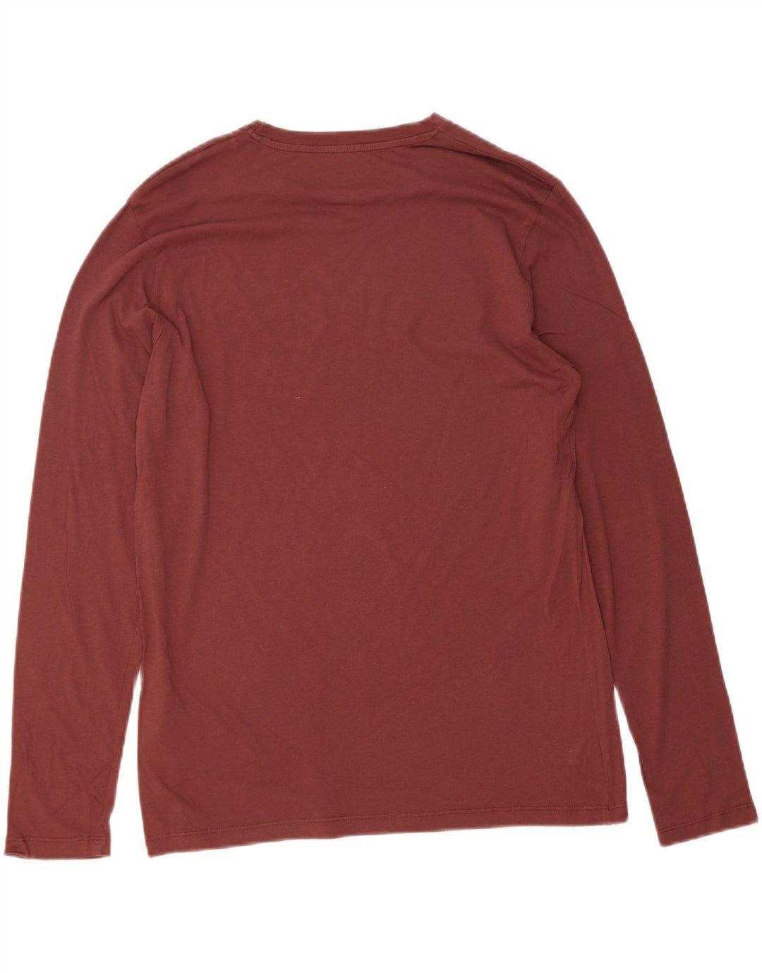 JACK & JONES Mens Graphic Top Long Sleeve Medium Maroon Cotton