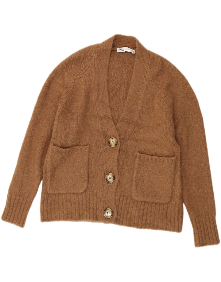 ZARA ženski prekomjerni džemper UK 10 Small Brown