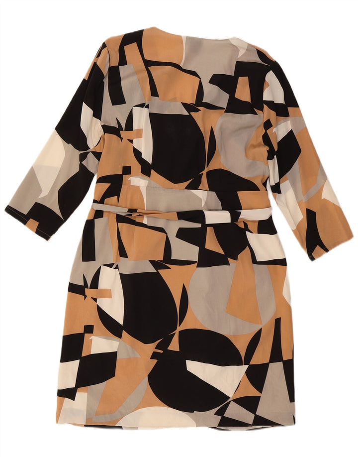 DKNY ženska plašt haljina 3/4 rukava UK 14 velika raznobojna geometrijska