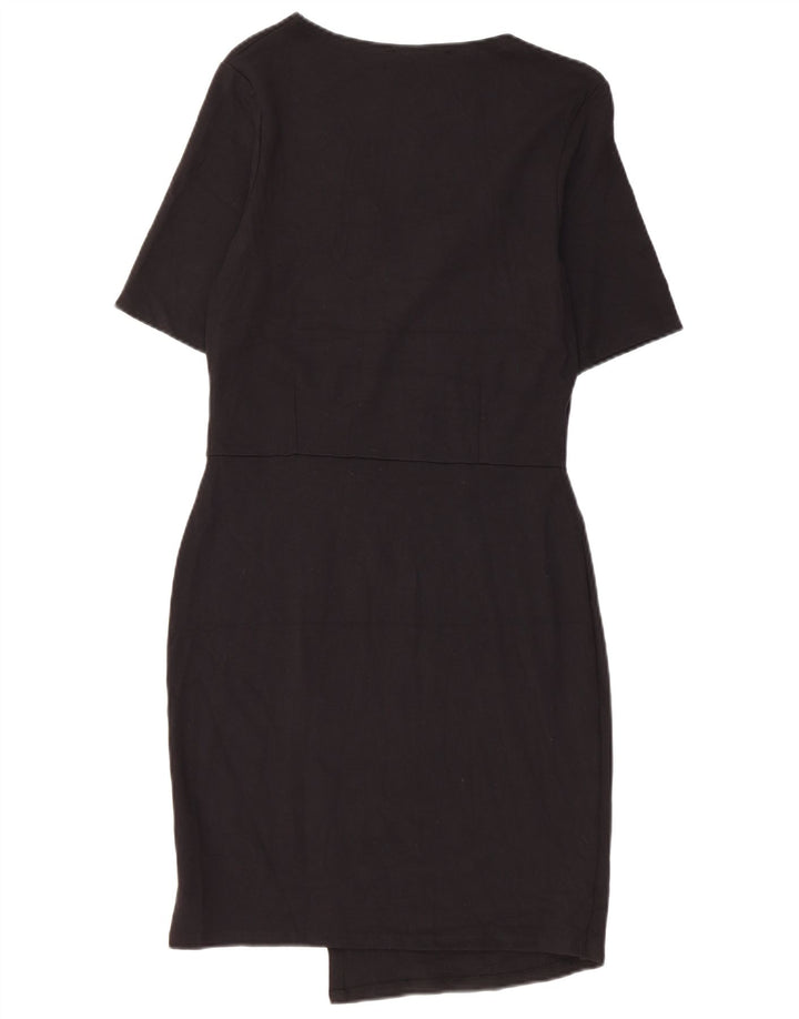 Topshop visoka ženska haljina uz kroj UK 12 srednje crna viskoza