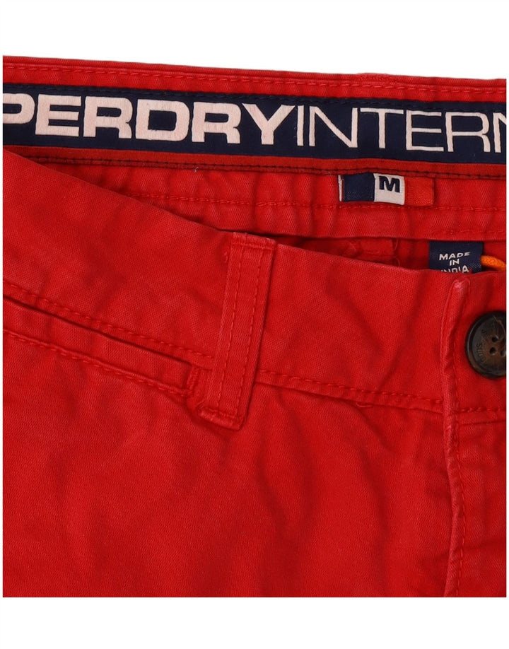 SUPERDRY Muške chino kratke hlače srednje veličine W32, crveni pamuk