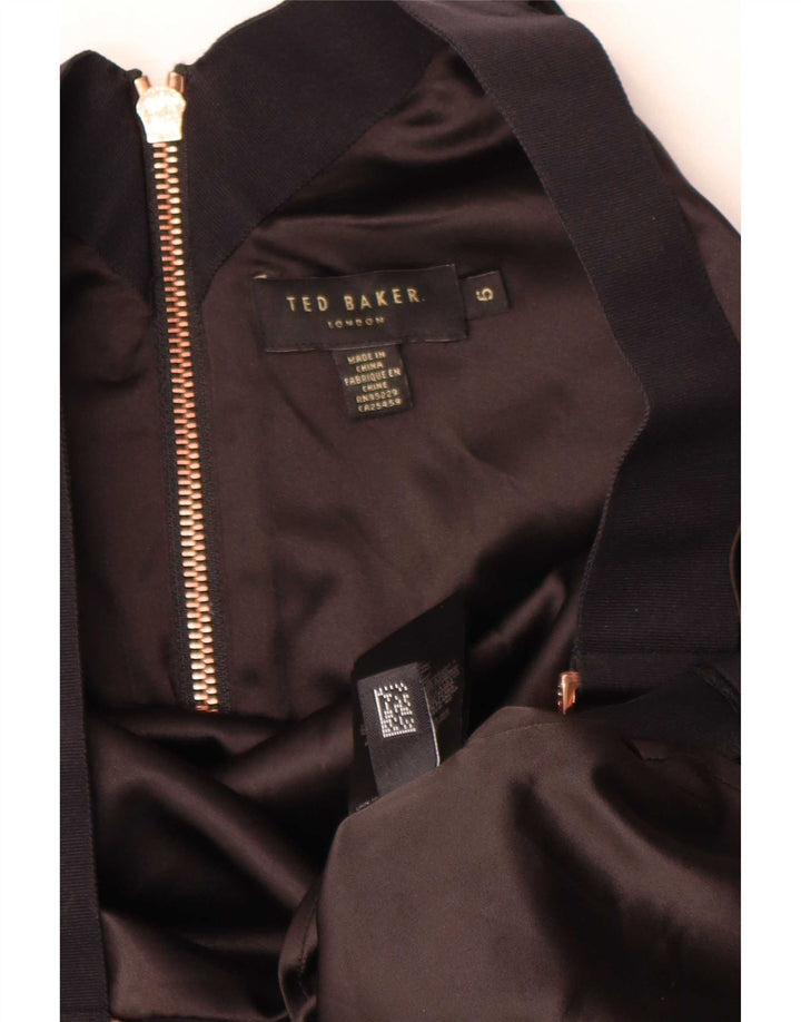 Ted Baker ženska haljina bez rukava uz kroj veličine 5 XL crni poliester