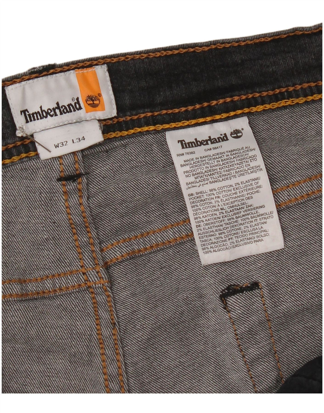 Timberland Muške uske traperice W32 L34 Sivi pamuk