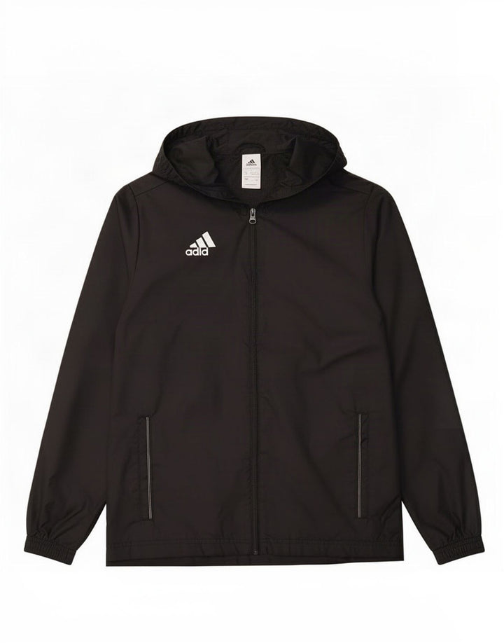 Adidas kišna jakna s kapuljačom za dječake 13-14 godina, crna poliester
