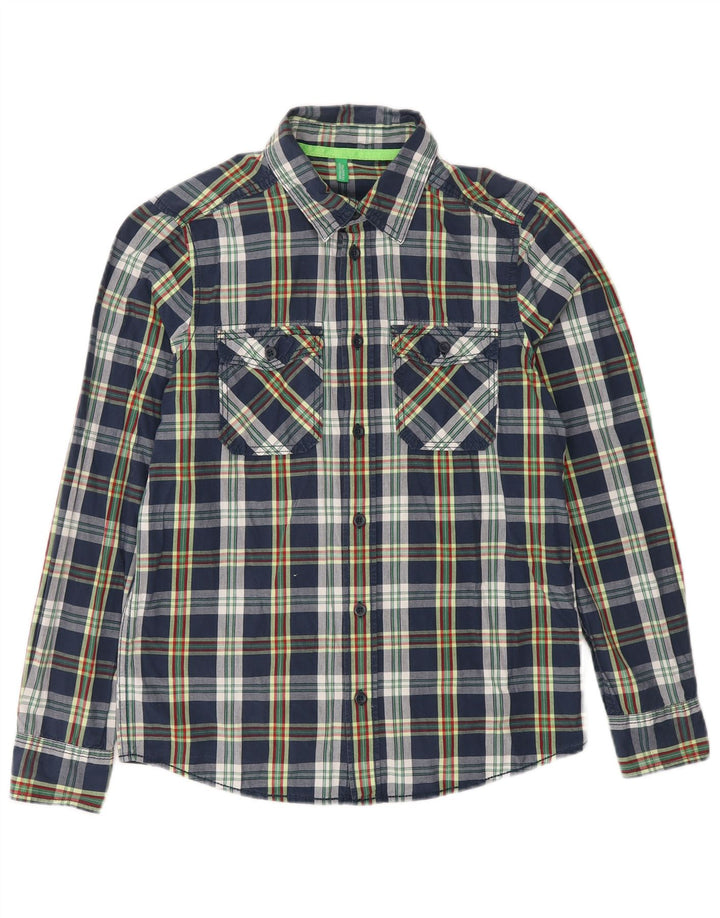 BENETTON majica za dječake 9-10 godina tamnoplava karirana