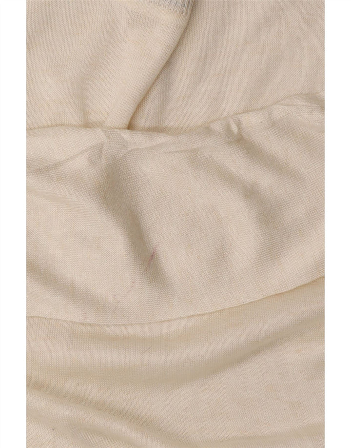 ZARA ženski džemper s veznim izrezom UK 14 Srednje bijeli