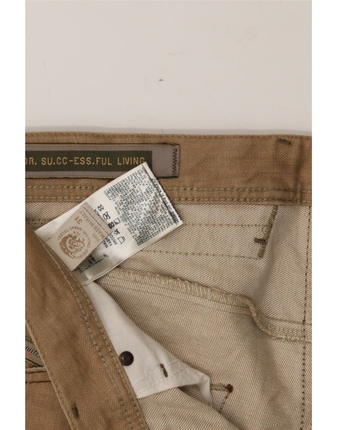 DIESEL Mens Straight Jeans W31 L32 Beige Cotton Vintage Diesel and Second-Hand Diesel from Messina Hembry 