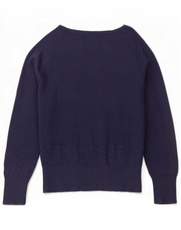 Ženski kardigan džemper Weird Fish UK 10 Small Navy Blue Cotton
