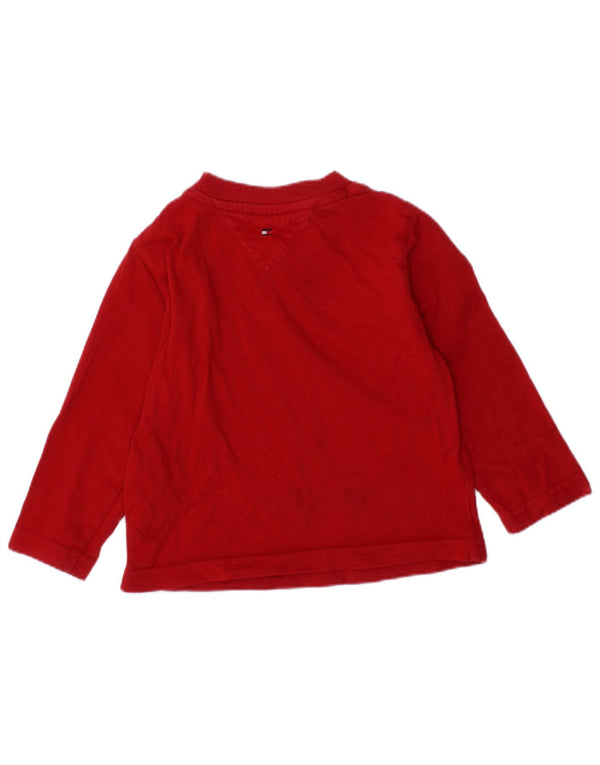 TOMMY HILFIGER Baby Boys Graphic Top Long Sleeve 9-12 Months Red Cotton