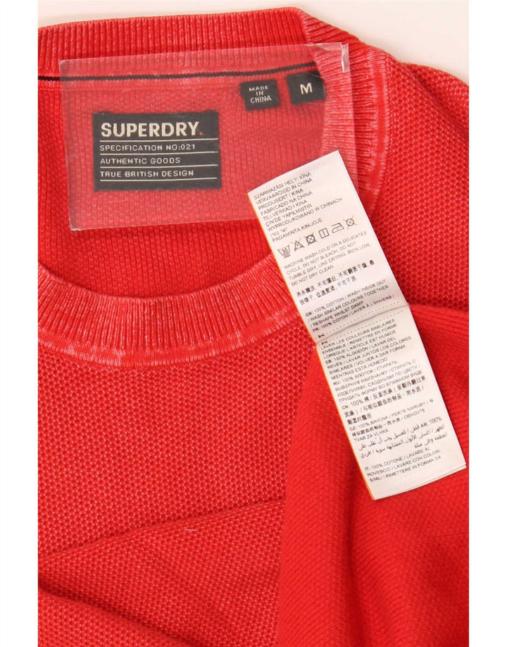 Superdry muški džemper s okruglim izrezom, srednji crveni pamuk