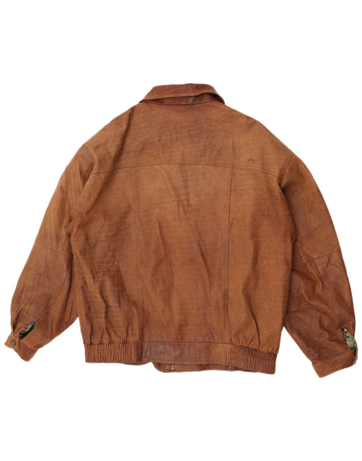 Vintage muška kožna jakna UK 42 XL smeđa koža