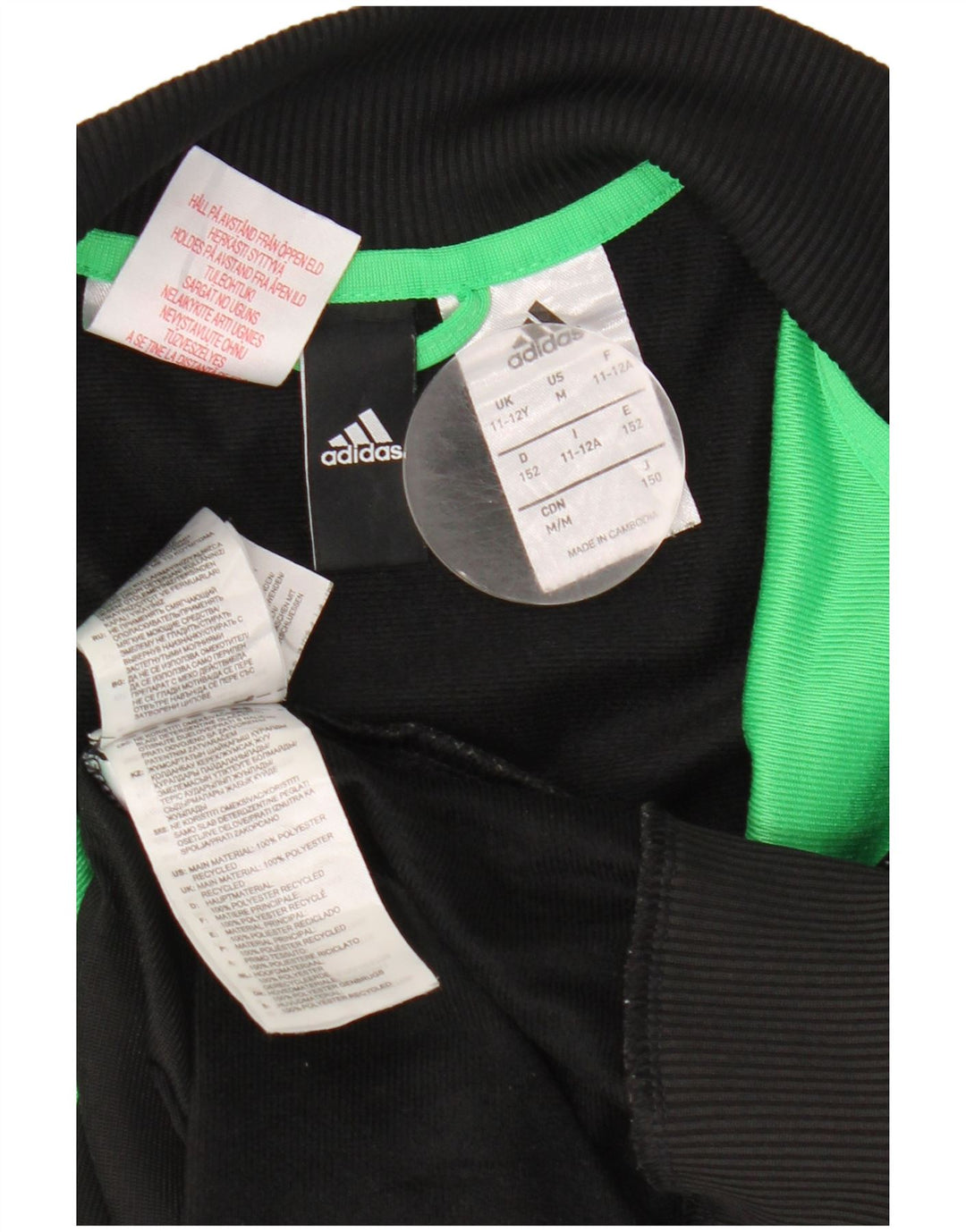 Adidas trenirka za dječake, gornja jakna od 11 do 12 godina, crna poliesterska boja