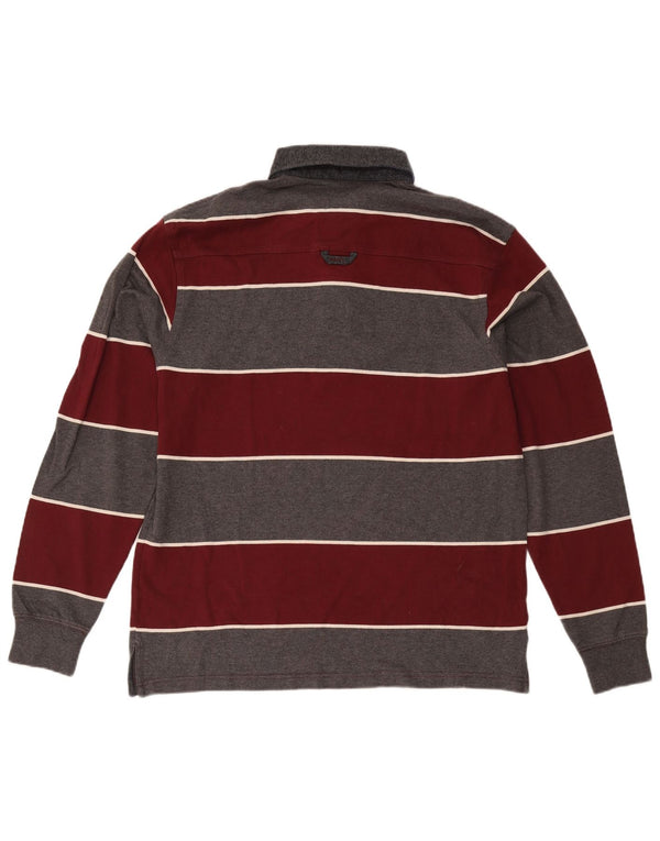 Gant muška ragbi polo majica dugih rukava XL bordo prugasti pamuk