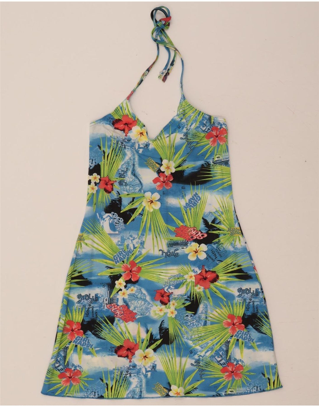 O'NEILL Ženska haljina s halterima UK 14 Veliki raznobojni cvjetni poliamid