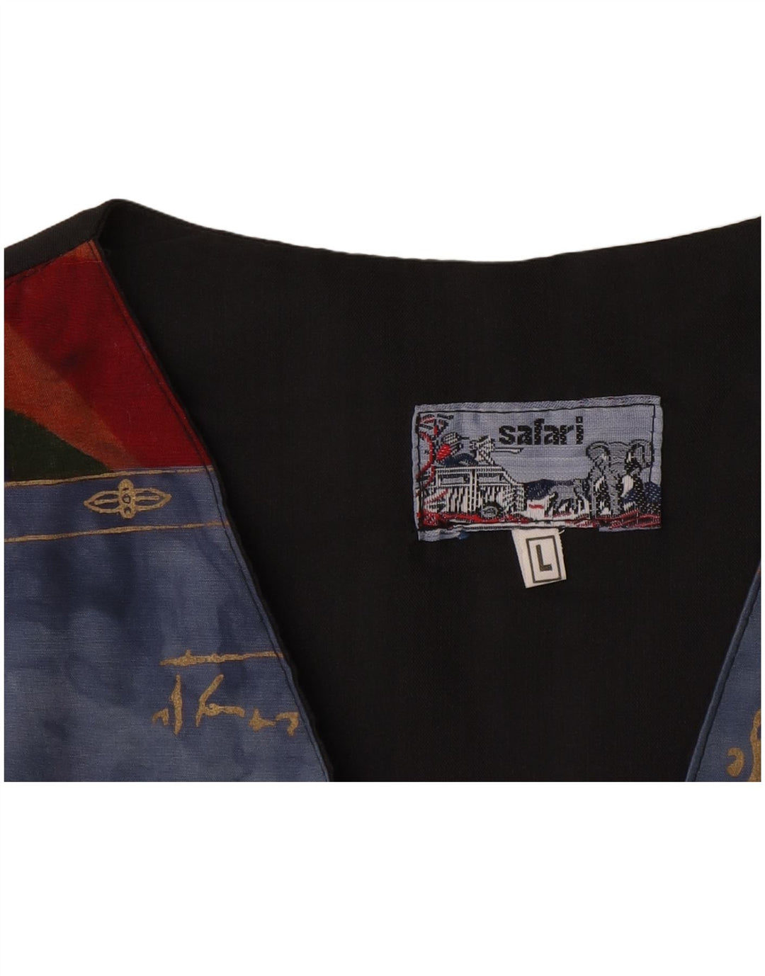 Vintage muški veliki plavi prsluk s apstraktnim uzorkom