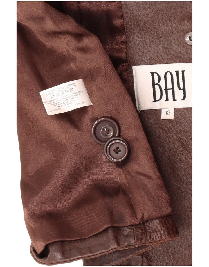 Bay ženska kožna jakna UK 12 srednje smeđa kožna klasična