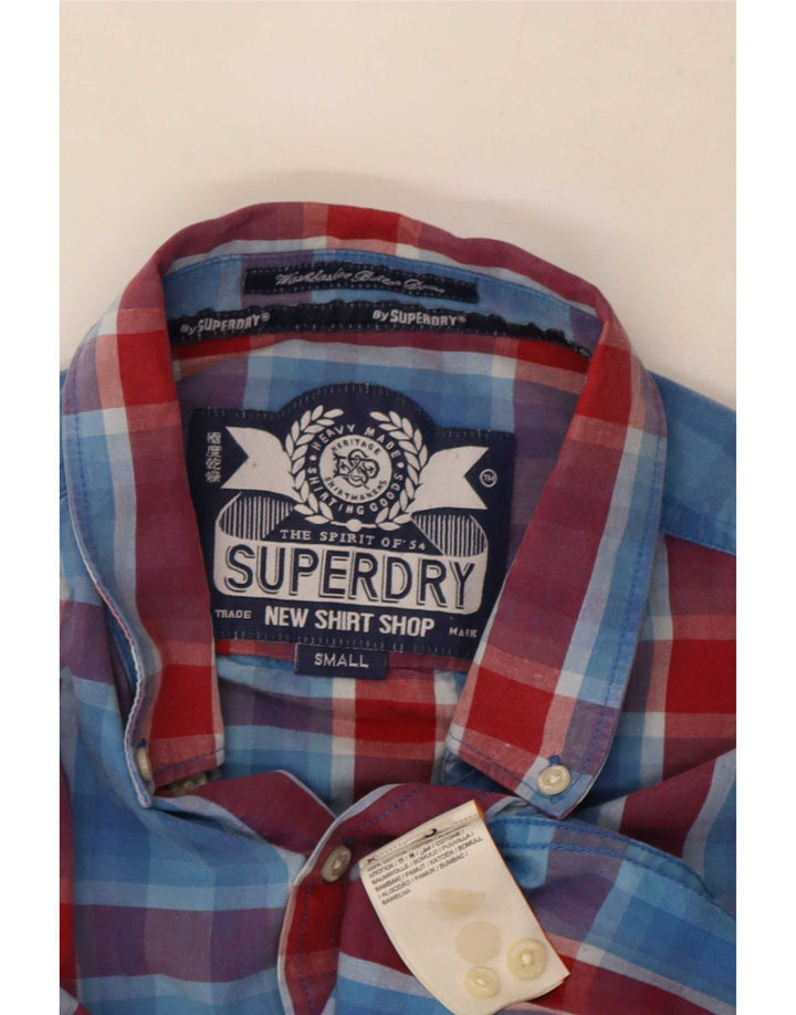 Superdry muška košulja, mali plavi karirani pamuk