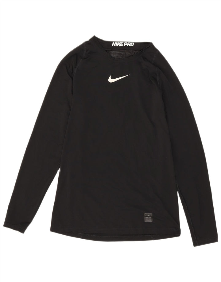 Nike muška Dri Fit grafička majica dugih rukava mala crna poliester