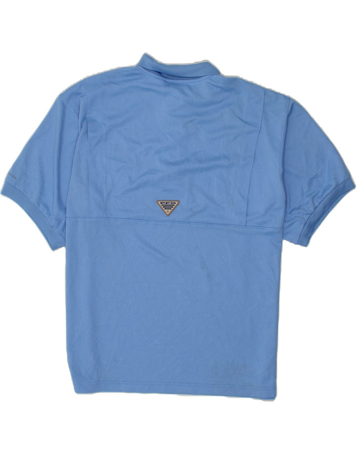 COLUMBIA Mens Big & Tall Polo Shirt XL Blue Polyester Vintage Columbia and Second-Hand Columbia from Messina Hembry 